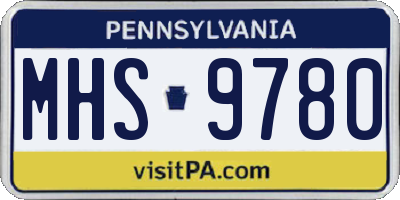 PA license plate MHS9780