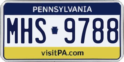 PA license plate MHS9788