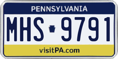 PA license plate MHS9791