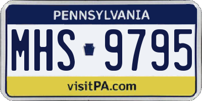 PA license plate MHS9795