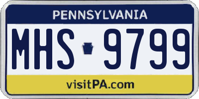PA license plate MHS9799