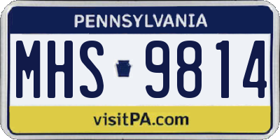PA license plate MHS9814