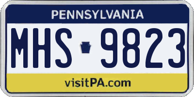 PA license plate MHS9823