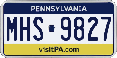 PA license plate MHS9827