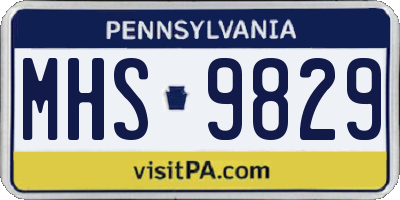 PA license plate MHS9829