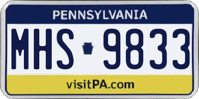 PA license plate MHS9833