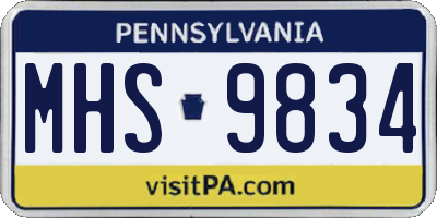PA license plate MHS9834