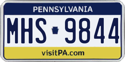 PA license plate MHS9844