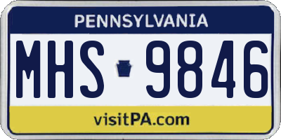 PA license plate MHS9846