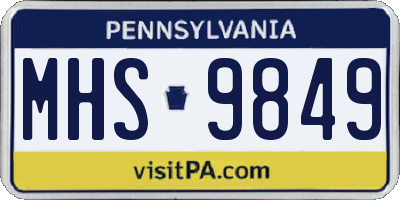 PA license plate MHS9849