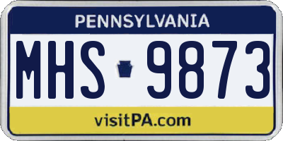 PA license plate MHS9873