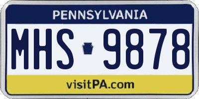 PA license plate MHS9878