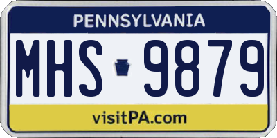 PA license plate MHS9879