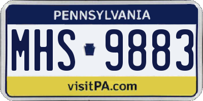 PA license plate MHS9883
