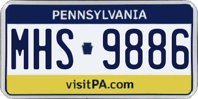 PA license plate MHS9886