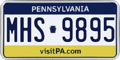 PA license plate MHS9895