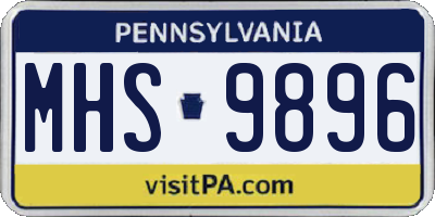 PA license plate MHS9896