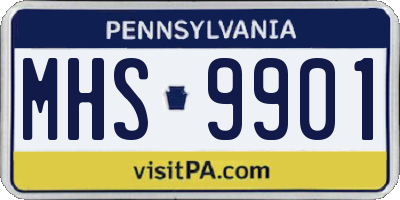 PA license plate MHS9901