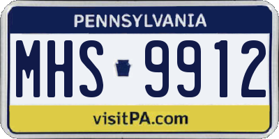 PA license plate MHS9912