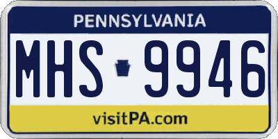 PA license plate MHS9946