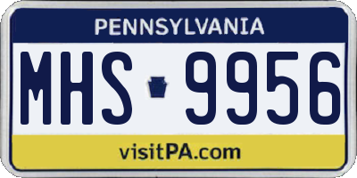 PA license plate MHS9956