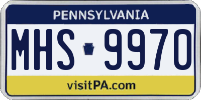 PA license plate MHS9970