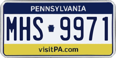 PA license plate MHS9971