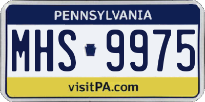 PA license plate MHS9975