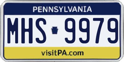 PA license plate MHS9979