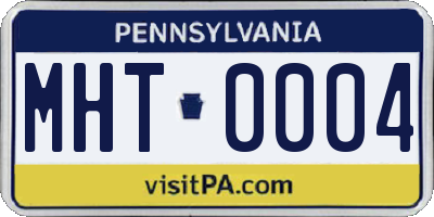 PA license plate MHT0004