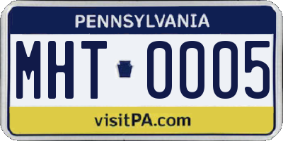 PA license plate MHT0005