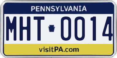 PA license plate MHT0014