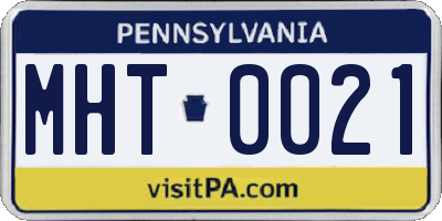 PA license plate MHT0021