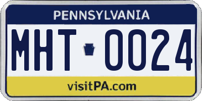 PA license plate MHT0024