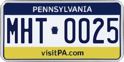 PA license plate MHT0025