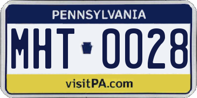 PA license plate MHT0028