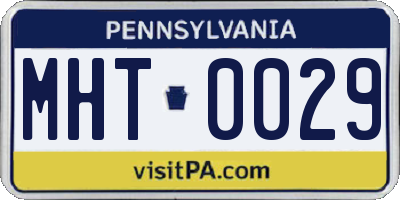 PA license plate MHT0029