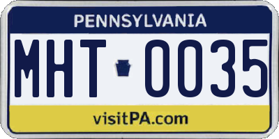 PA license plate MHT0035