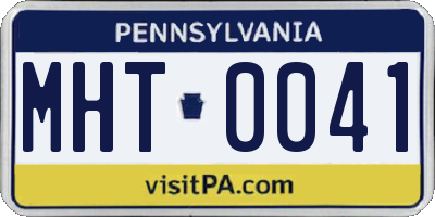 PA license plate MHT0041