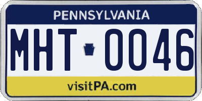 PA license plate MHT0046