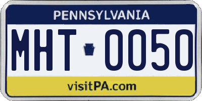 PA license plate MHT0050