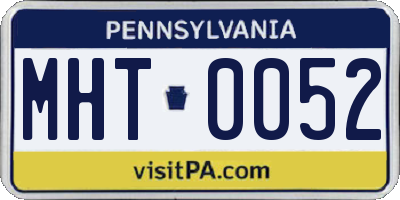 PA license plate MHT0052