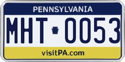 PA license plate MHT0053