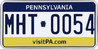 PA license plate MHT0054