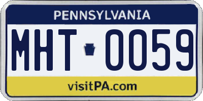 PA license plate MHT0059