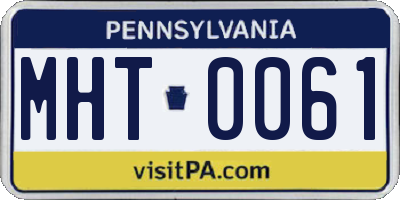 PA license plate MHT0061