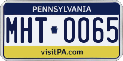 PA license plate MHT0065