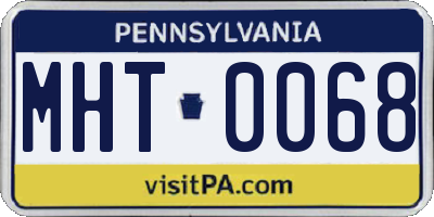 PA license plate MHT0068