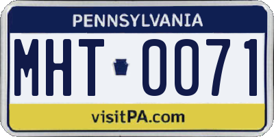 PA license plate MHT0071