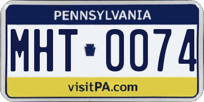PA license plate MHT0074